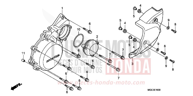 KURBELGEHAEUSEDECKEL, L. von CB1100 ABS CANDY GLORY RED-U (R101) von 2013